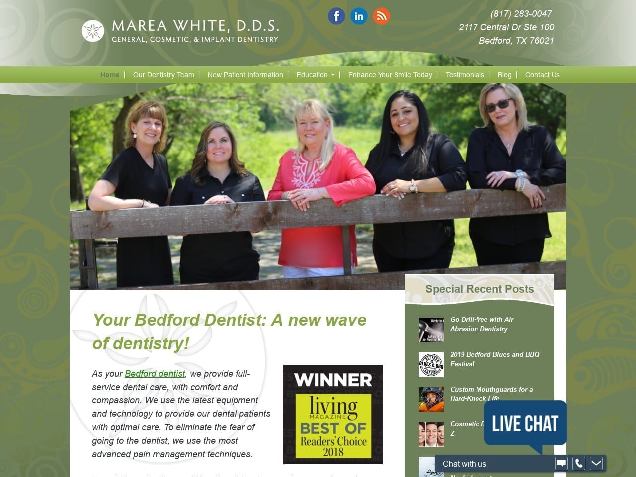 Marea White DDS Website Screenshot from mareawhitedds.com