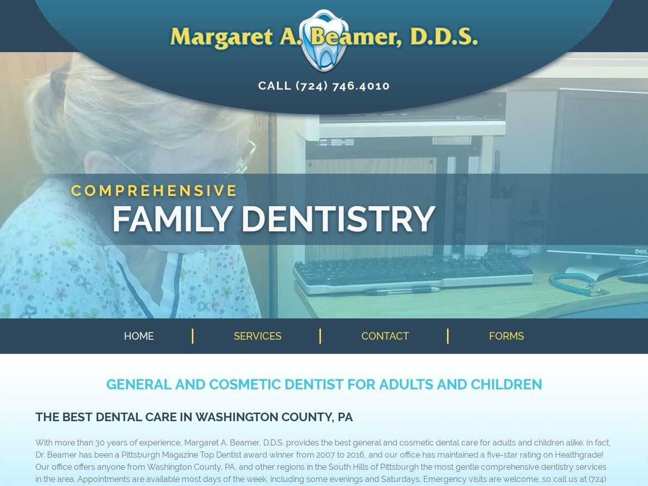 Beamer Margaret A DDS Website Screenshot from margaretabeamerdds.com