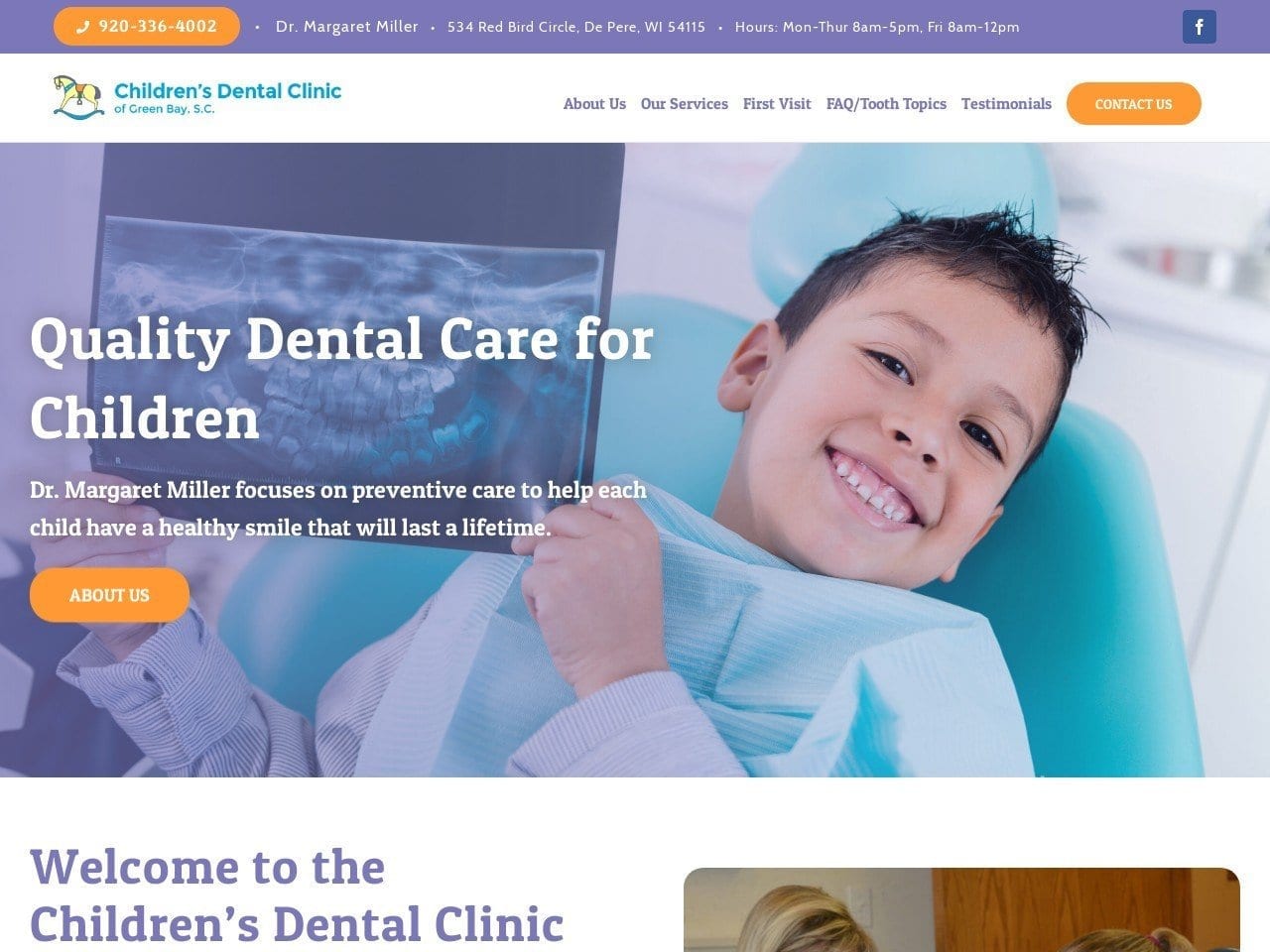 Children Dentist Website Screenshot from margaretmillerdds.com