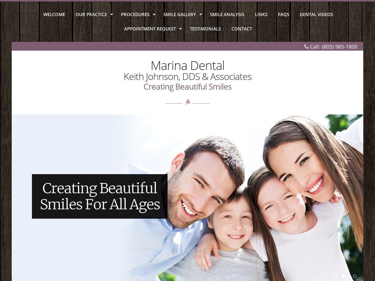 Marina Website Screenshot from marina-dental.com