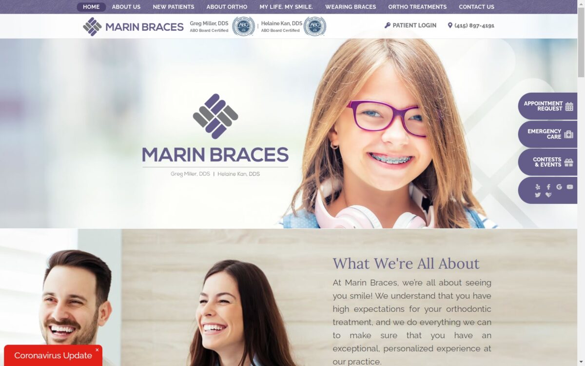 marinbraces.com screenshot