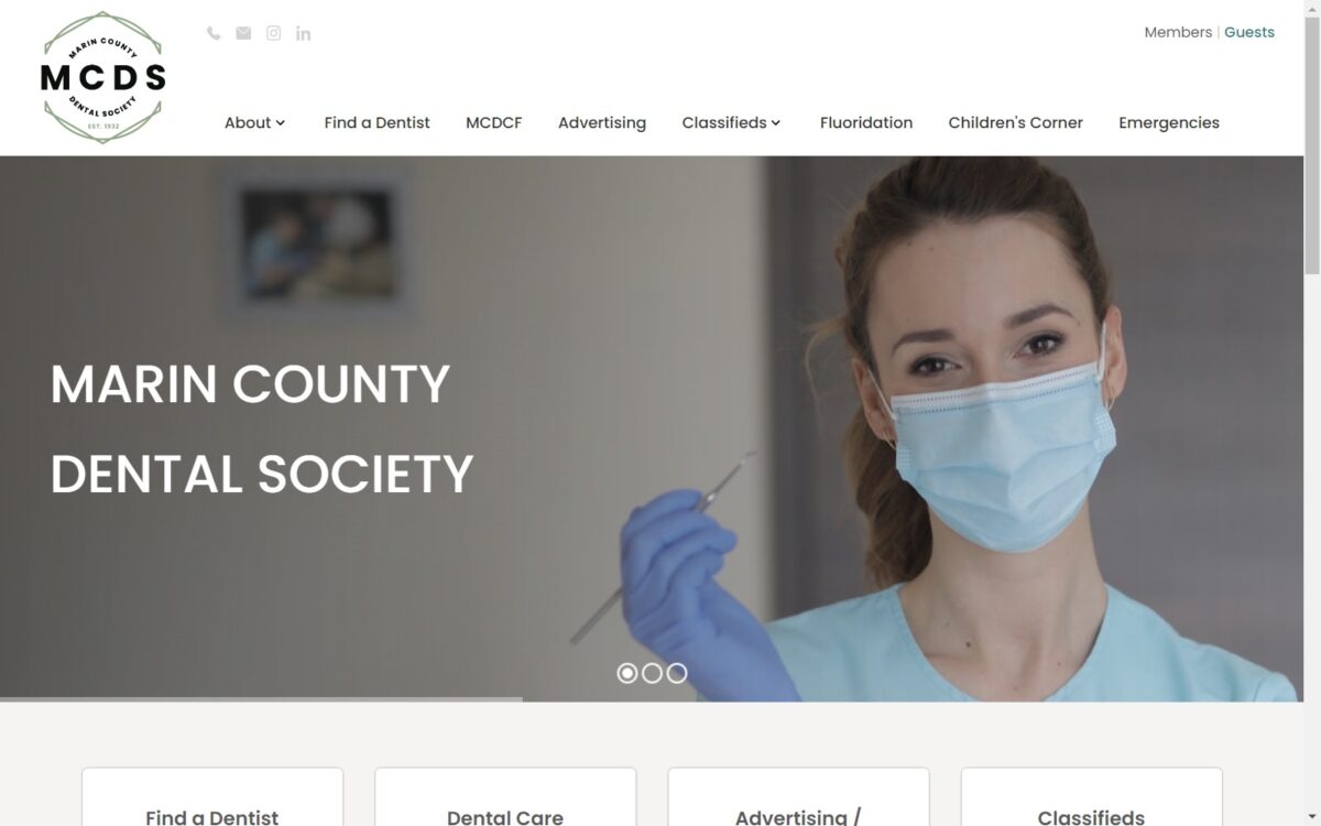 marindentalsociety.org screenshot