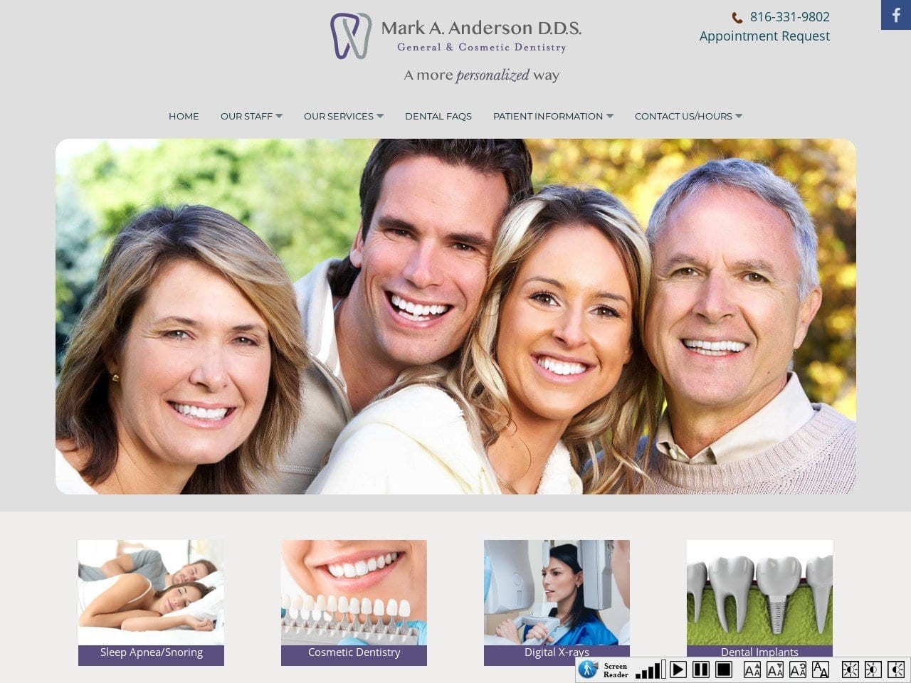 Bradford Place Family Dentist Anderson Mark A DDS Website Screenshot from markandersondds.com