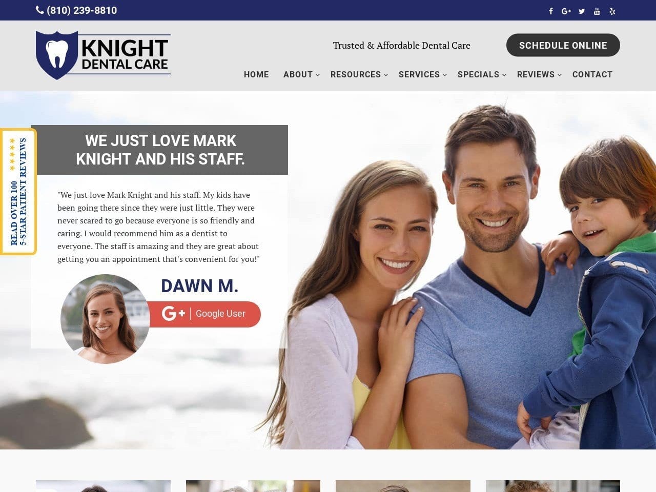 Mark H. Knight DDS Website Screenshot from markknightdental.com