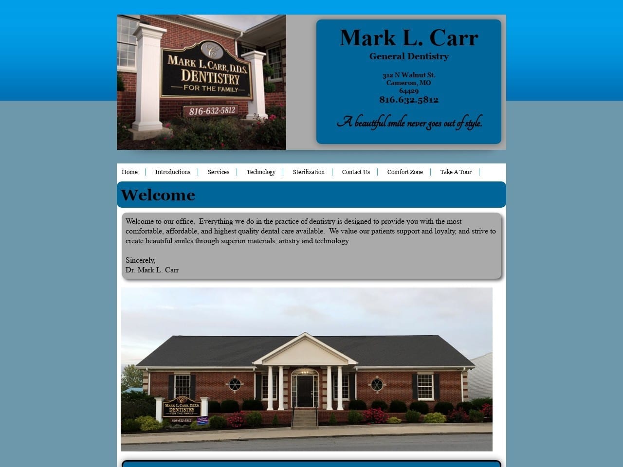 Carr Mark L DDS Website Screenshot from marklcarrdds.com