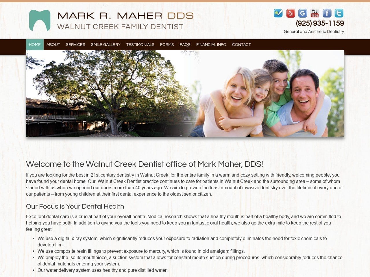 Mark R. Maher DDS Website Screenshot from markmaherdds.com