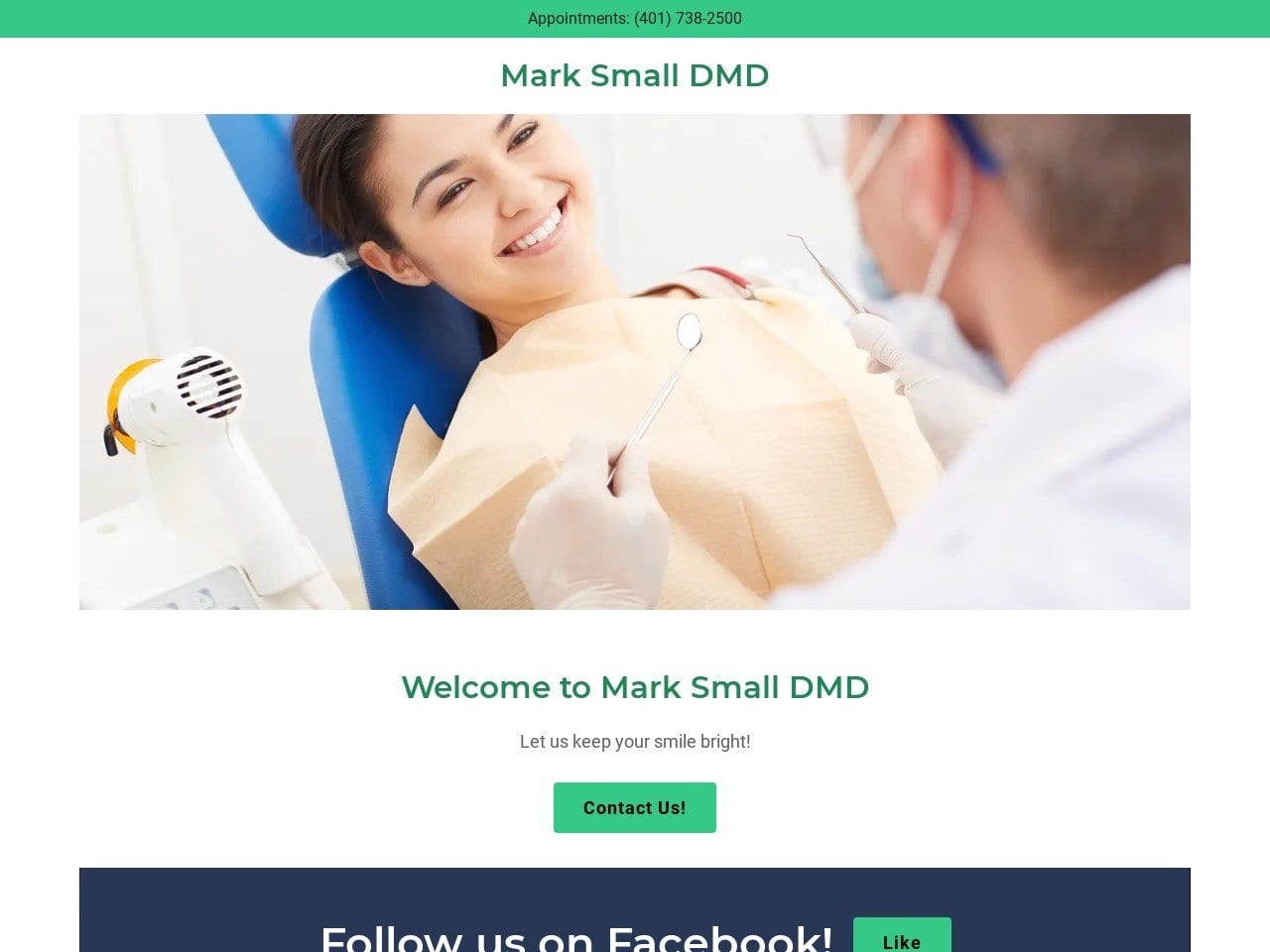 Mark P. Small DMD Inc. Website Screenshot from marksmalldmd.com