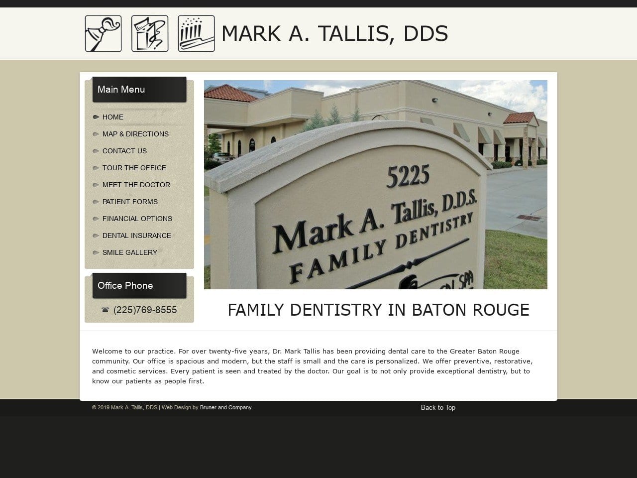 Mark A. Tallis DDS Website Screenshot from marktallisdds.com