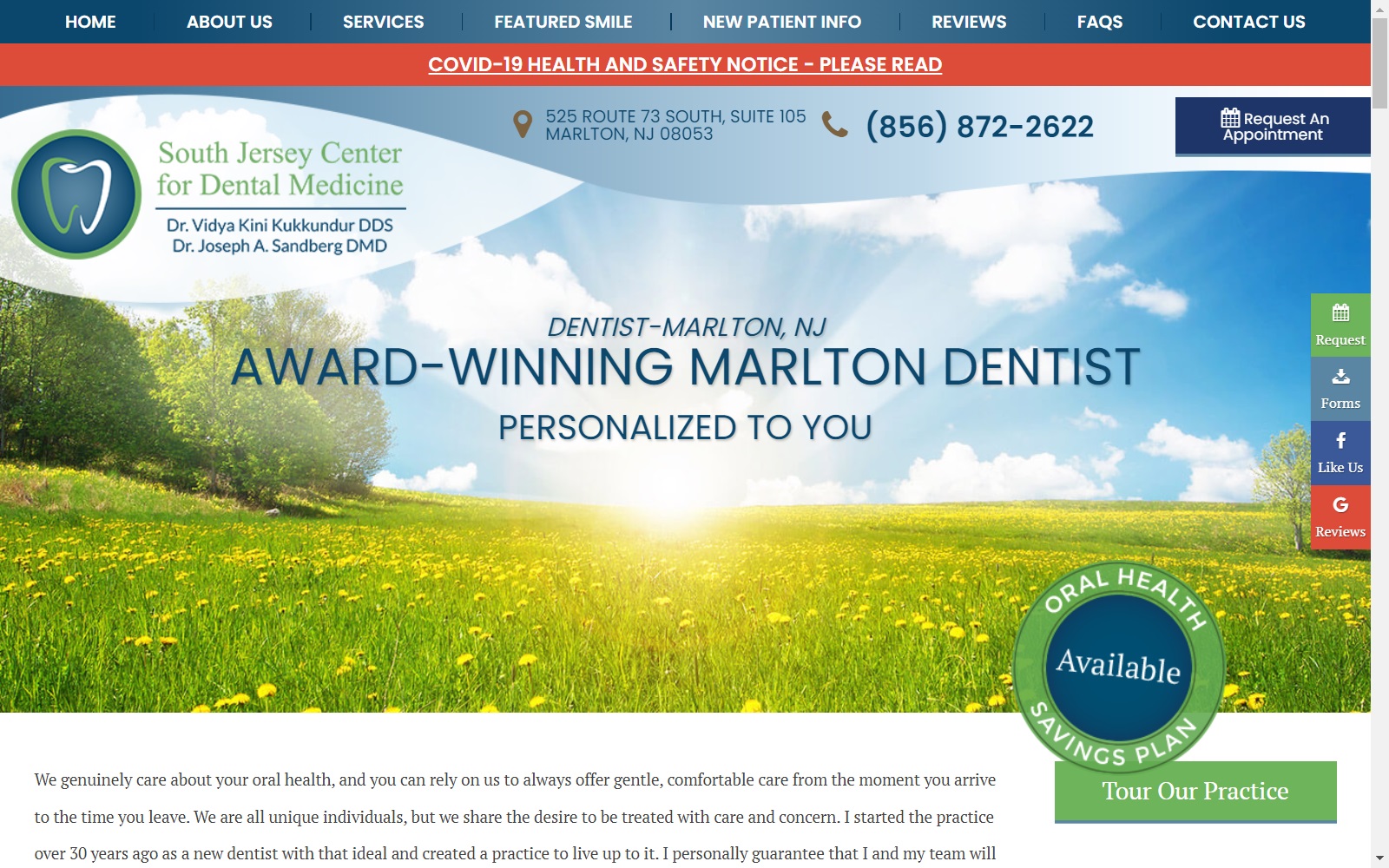 marltoncosmeticdentist.com screenshot