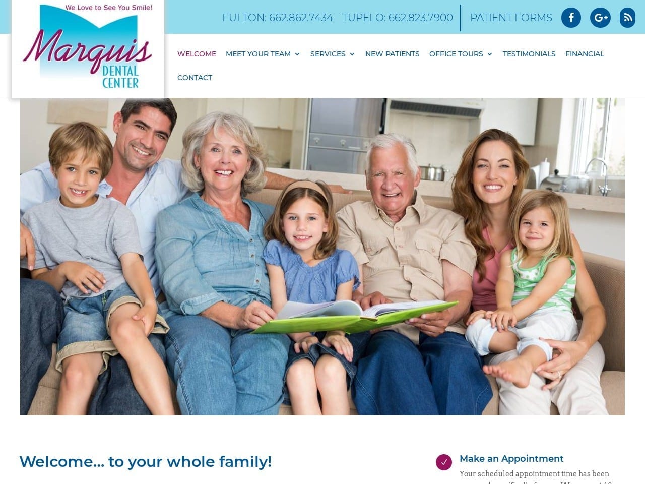 Marquis Dental Center Website Screenshot from marquisdentalcenter.com