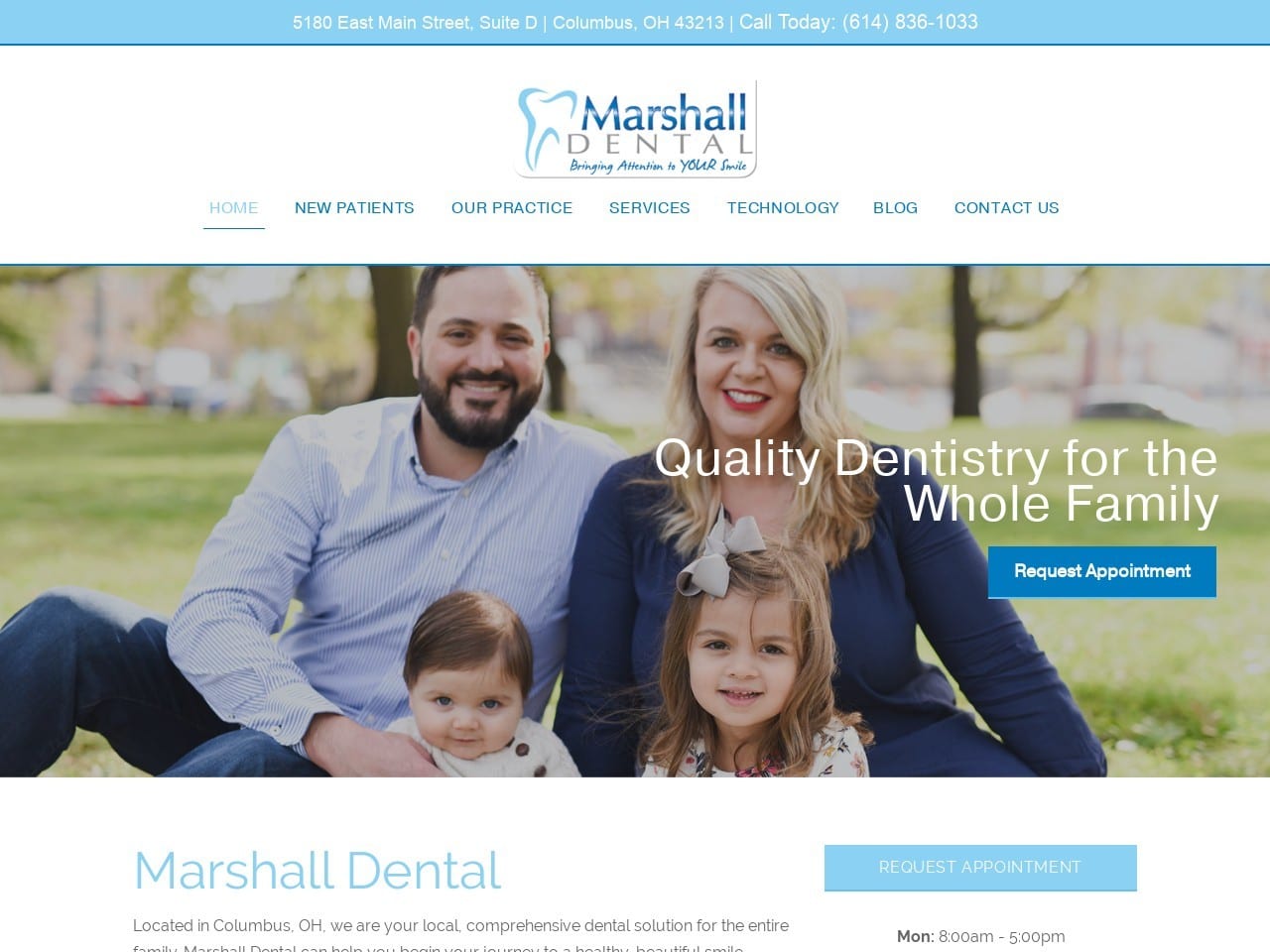 Marshall Dental Website Screenshot from marshall-dental.com