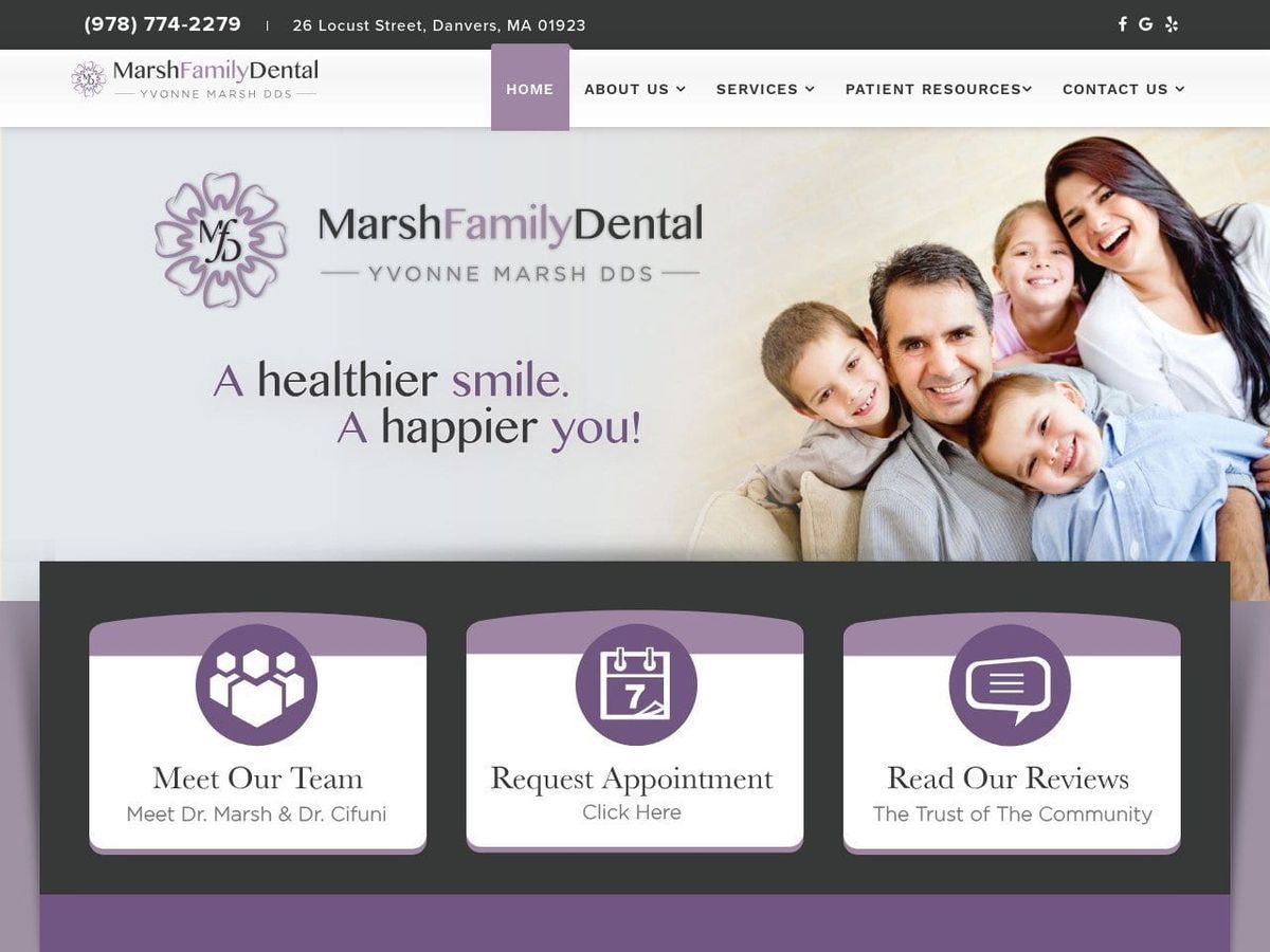 Marsh Family Dental Website Screenshot from marshfamilydental.com