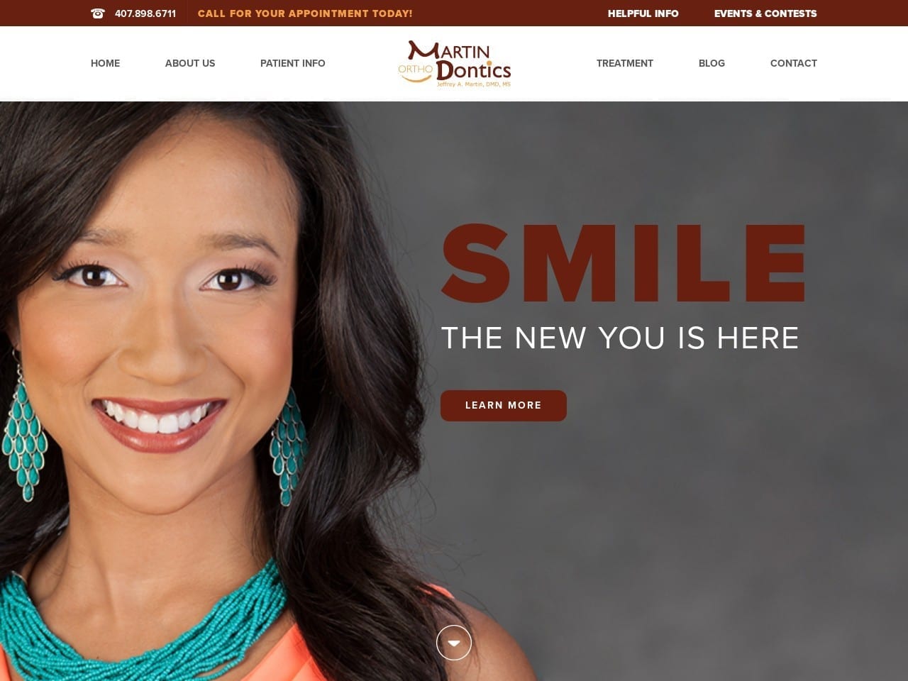 Martin Orthodontics Website Screenshot from martindontics.com