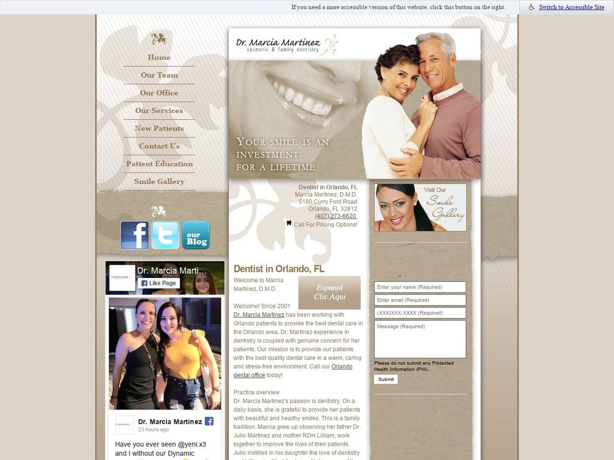 Marcia Martinez D.M.D Cosmetic And Family Dentistr Website Screenshot from martinezdmd.com