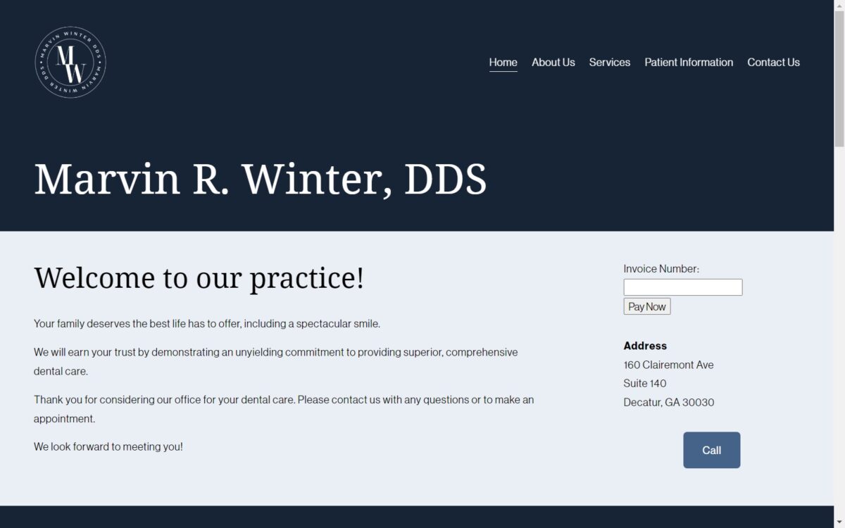 marvinwinterdds.com screenshot