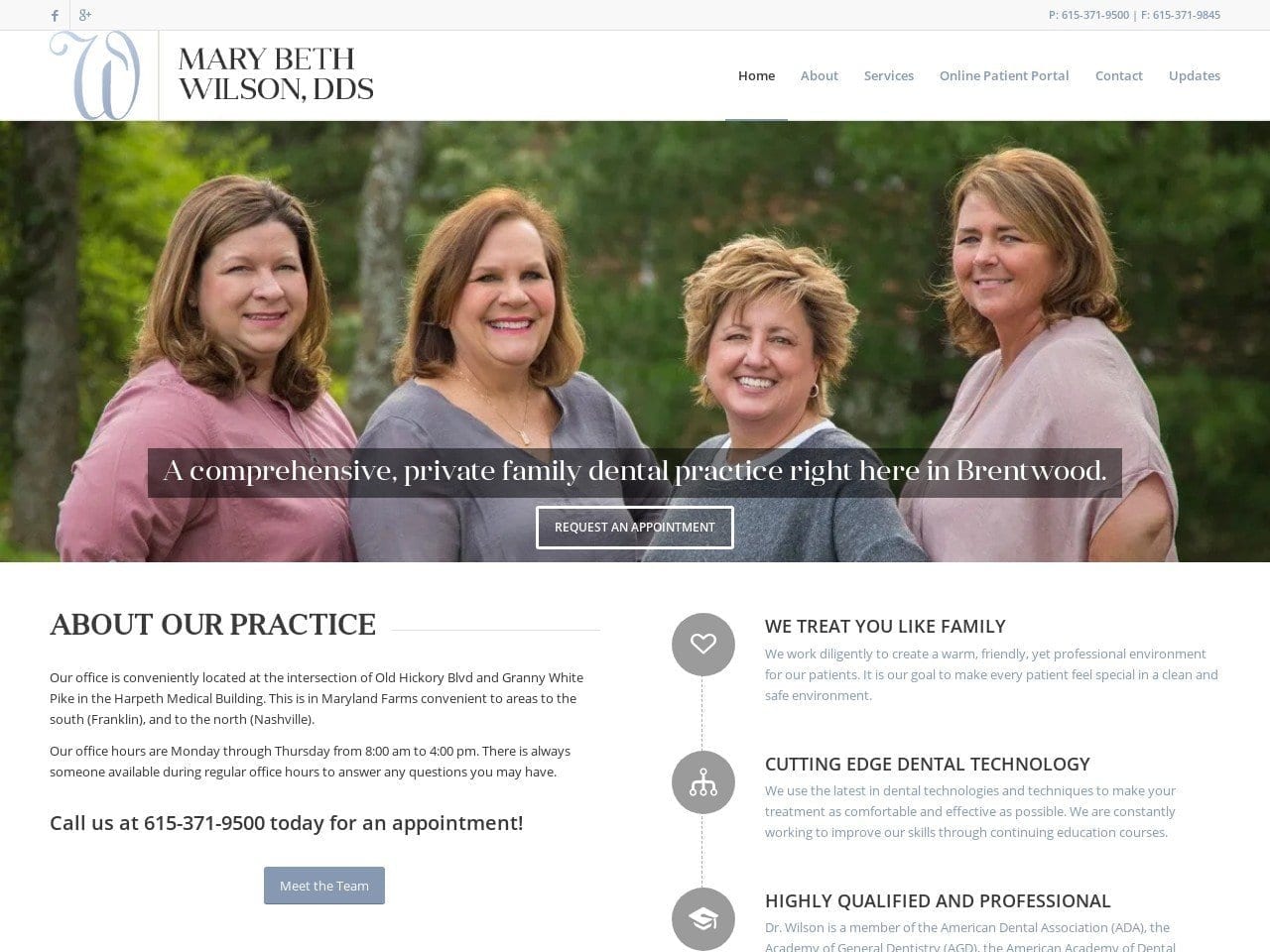 Harpeth Medical Center Website Screenshot from marybethwilsondds.com