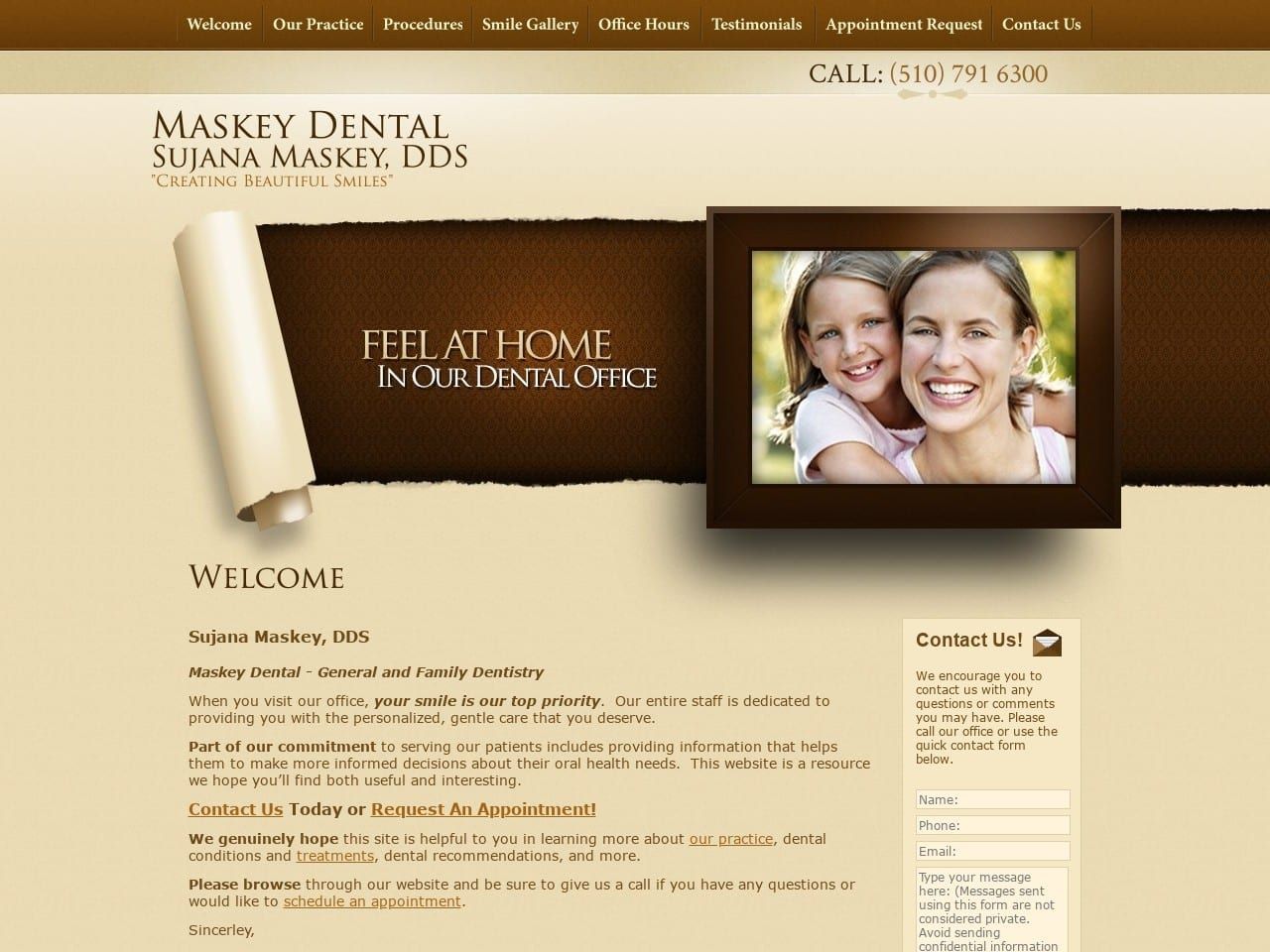 Maskey Dental Website Screenshot from maskeydental.com