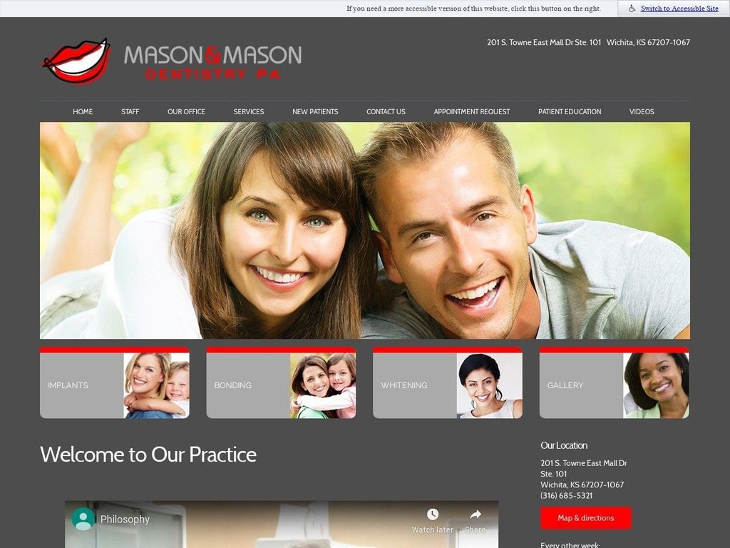 Mason Dentist Website Screenshot from masonandmasondentistry.com