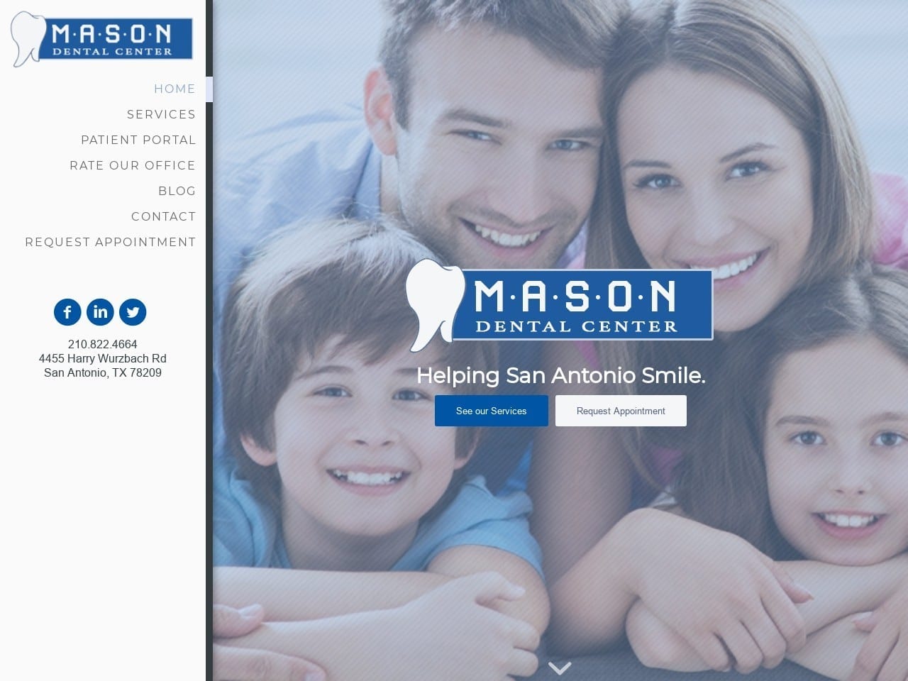 Mason Dental Center Website Screenshot from masondentalcenter.com