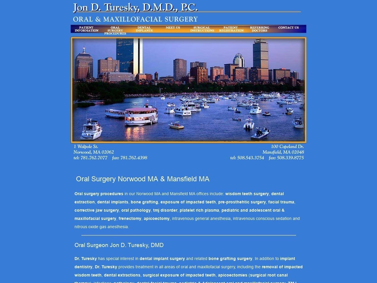 Jon D Turesky Dmd Oral Surgery And Dental Implants Website Screenshot from massoralsurgery.com