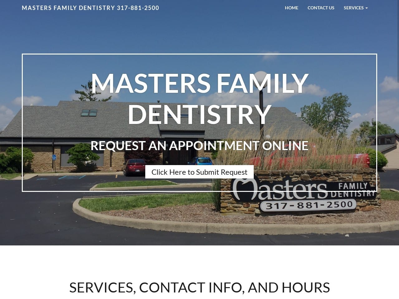 Masters Family Dentistry Website Screenshot from mastersfamilydentistry.com