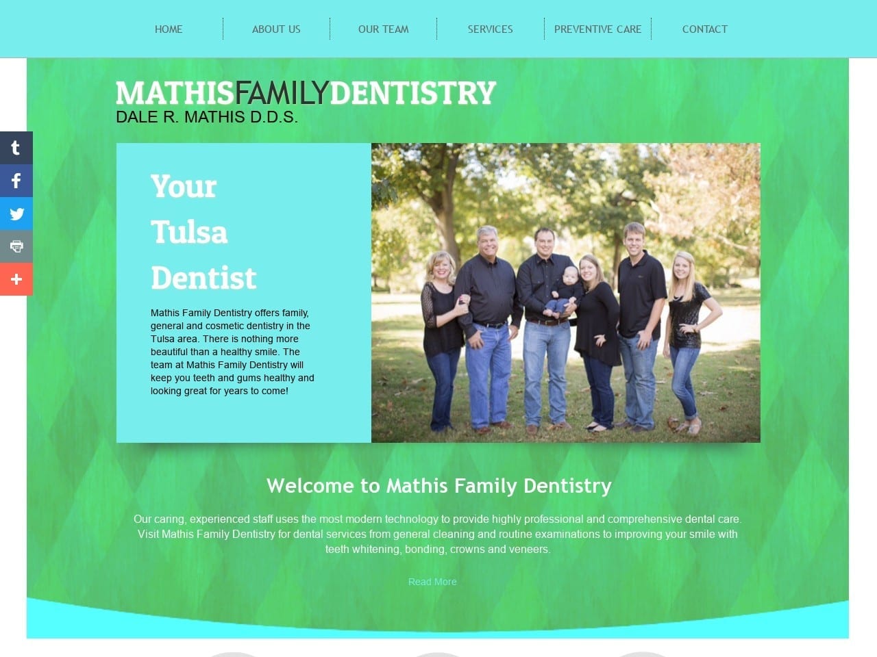 Family Dentistry Mathis Dale R DDS Website Screenshot from mathisfamilydentistry.com