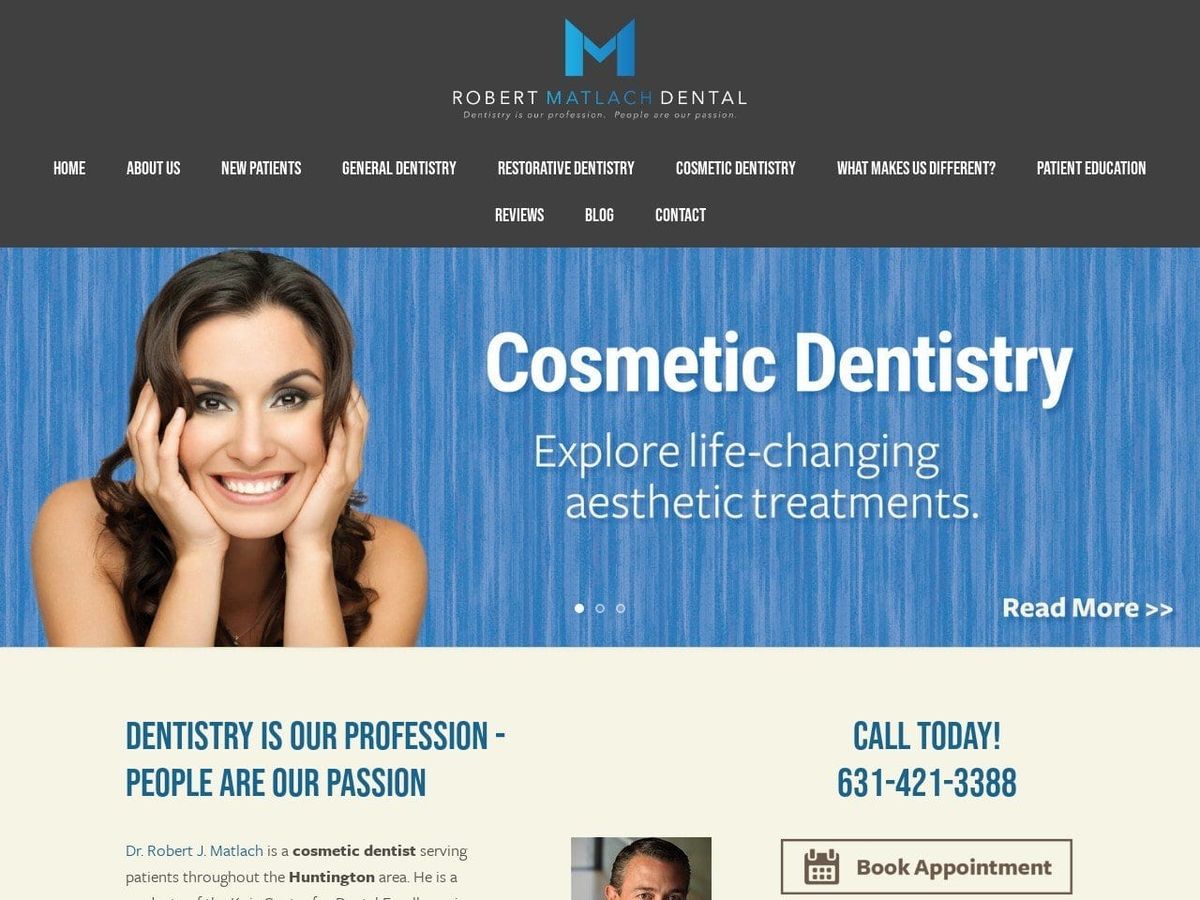 Matlach Dental Website Screenshot from matlachdental.com