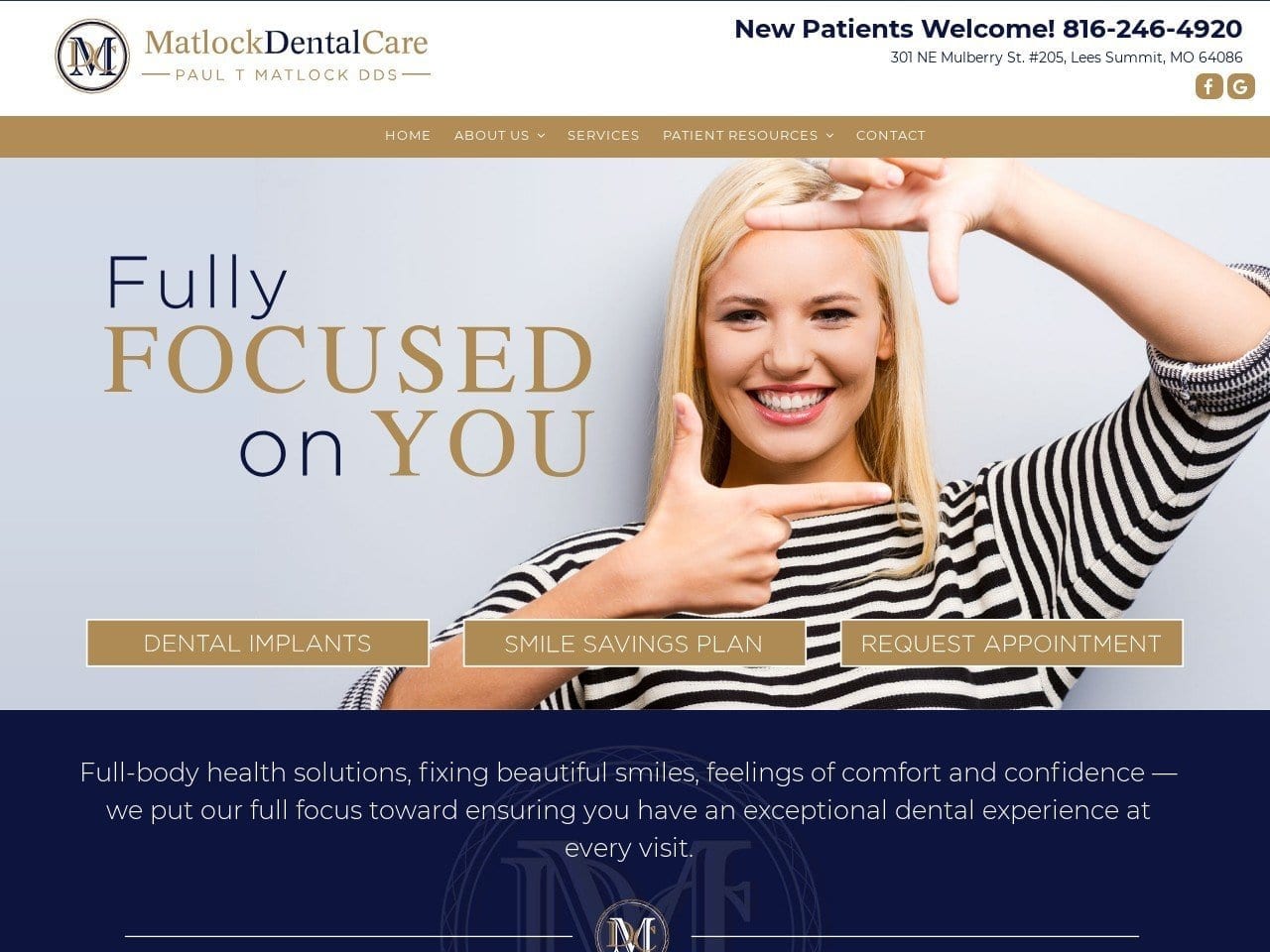 Matlock Dental Care Website Screenshot from matlockdentalcare.com