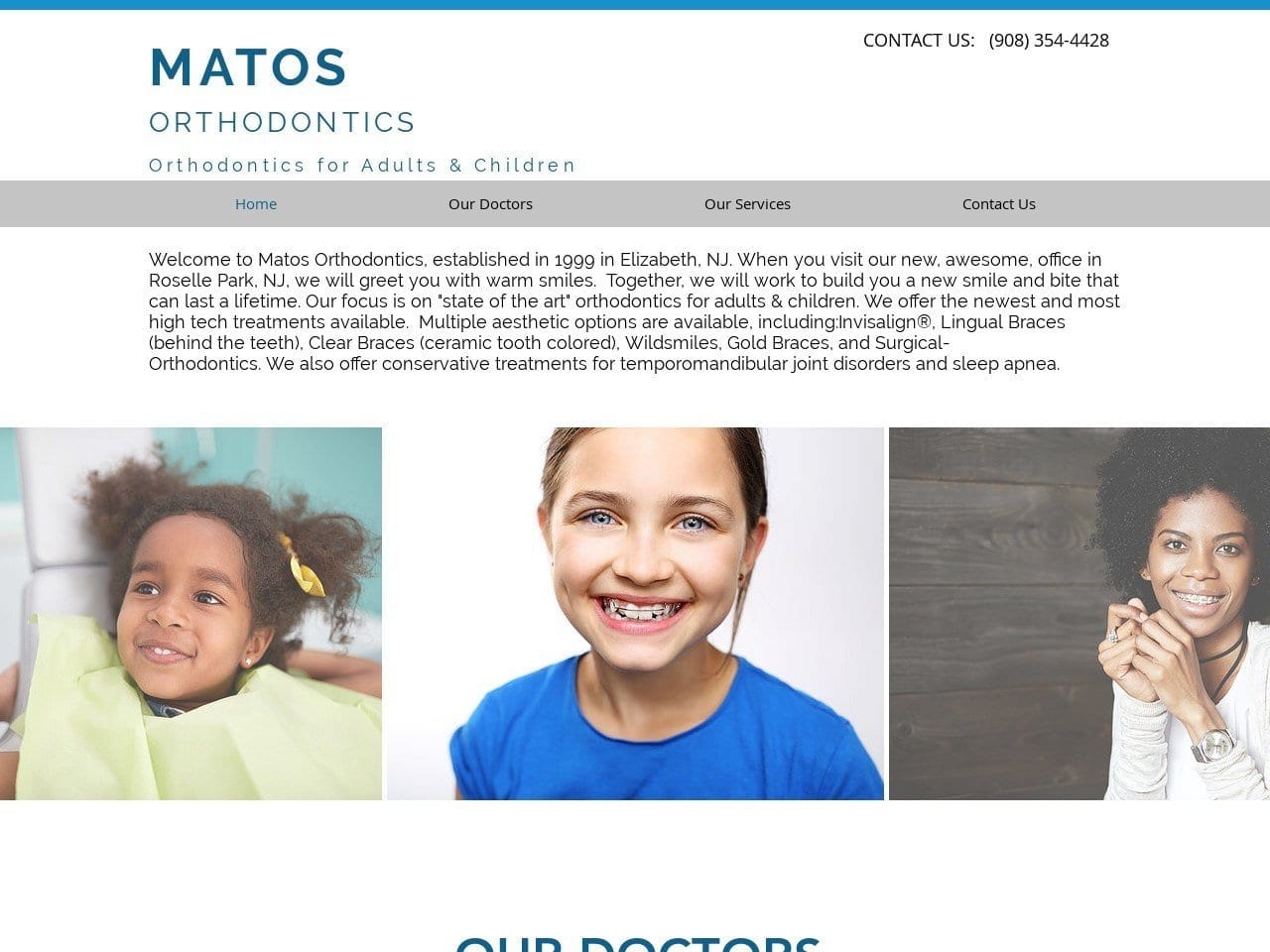 Matos Orthodontics Website Screenshot from matosorthodontics.com