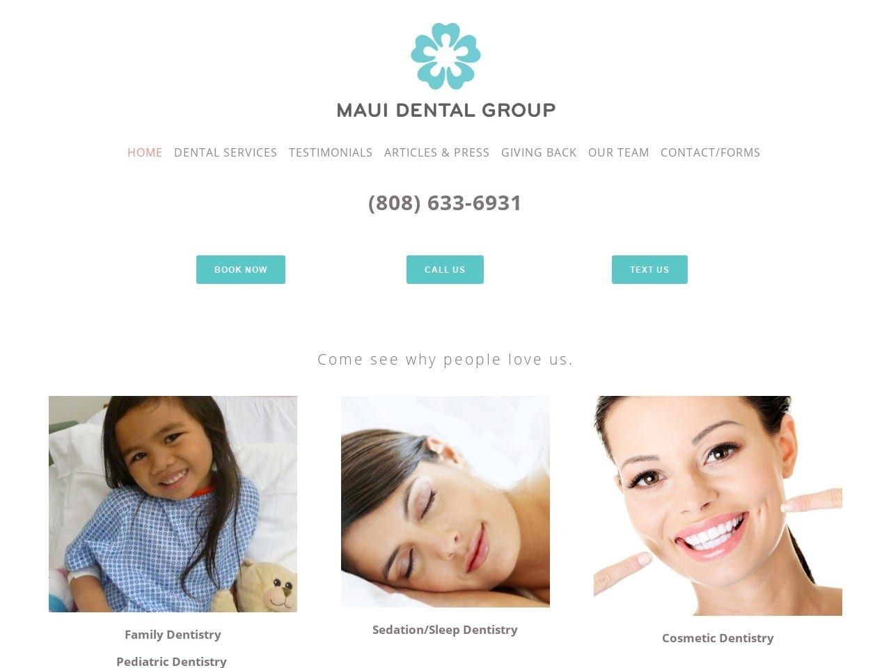 Maui Dental Group Website Screenshot from mauidentalgroup.com