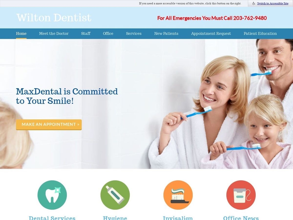 Maksymiuk Michael M DDS Website Screenshot from maxdental.org