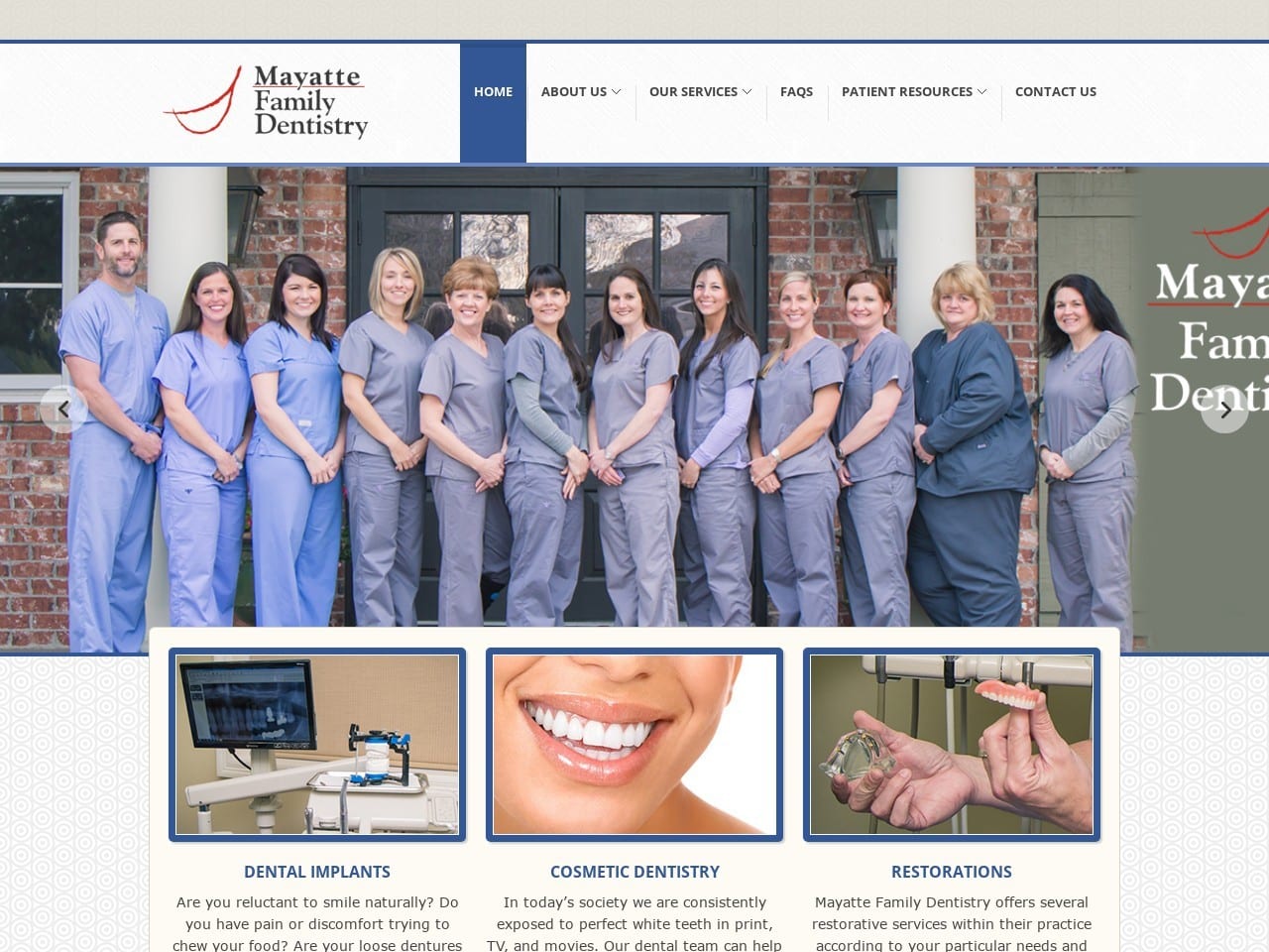 Mayatte Family Dentistry Website Screenshot from mayattefamilydentistry.com