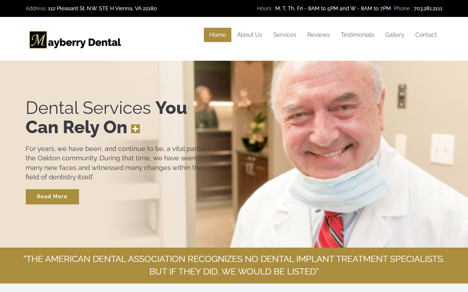 mayberrydental.com screenshot