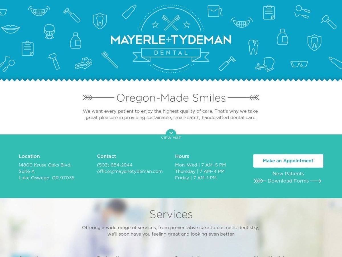 Mayerle Dental Website Screenshot from mayerletydeman.com