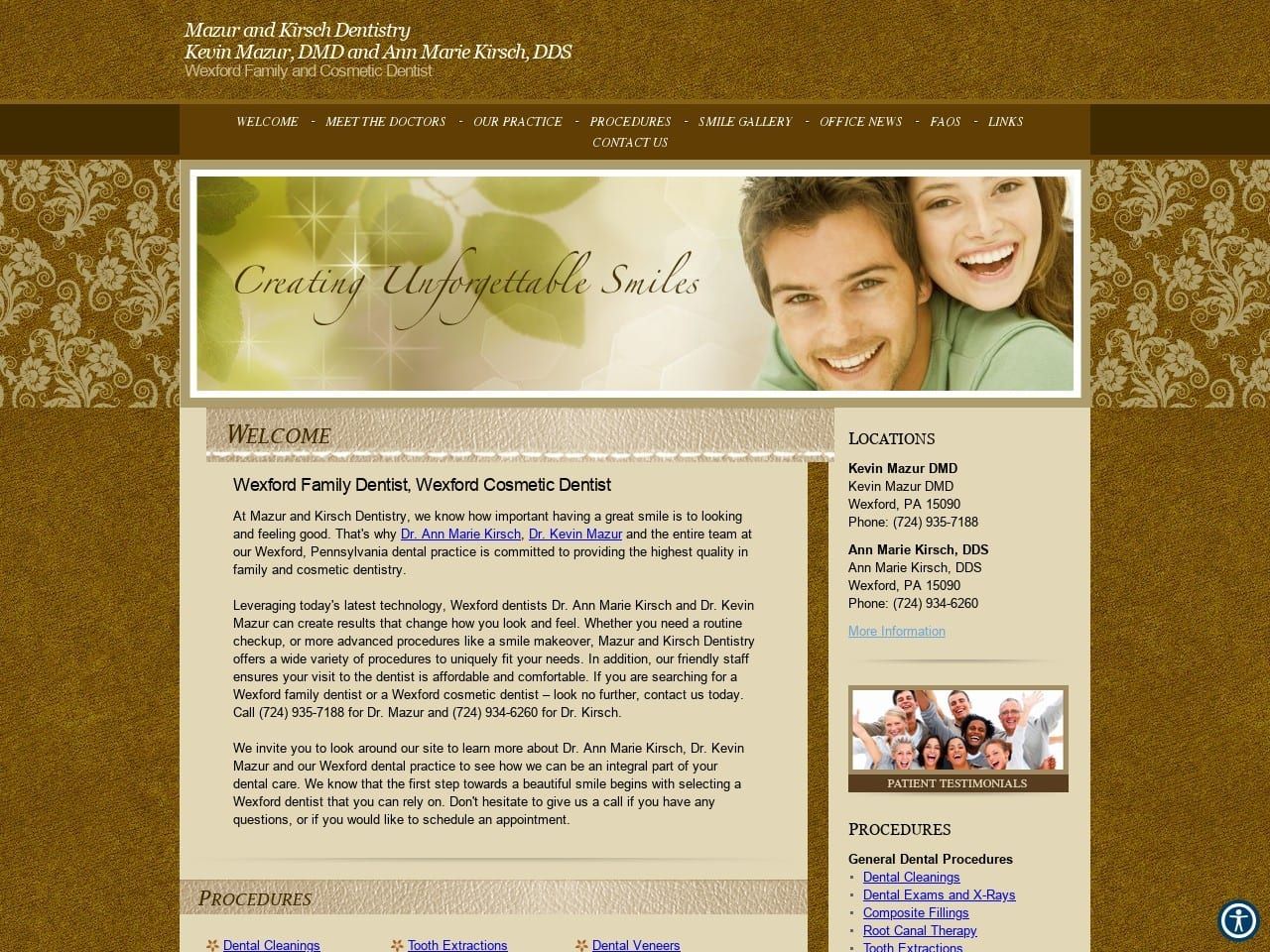 Mazurandkirsch Dentistry Website Screenshot from mazurandkirschdentistry.com