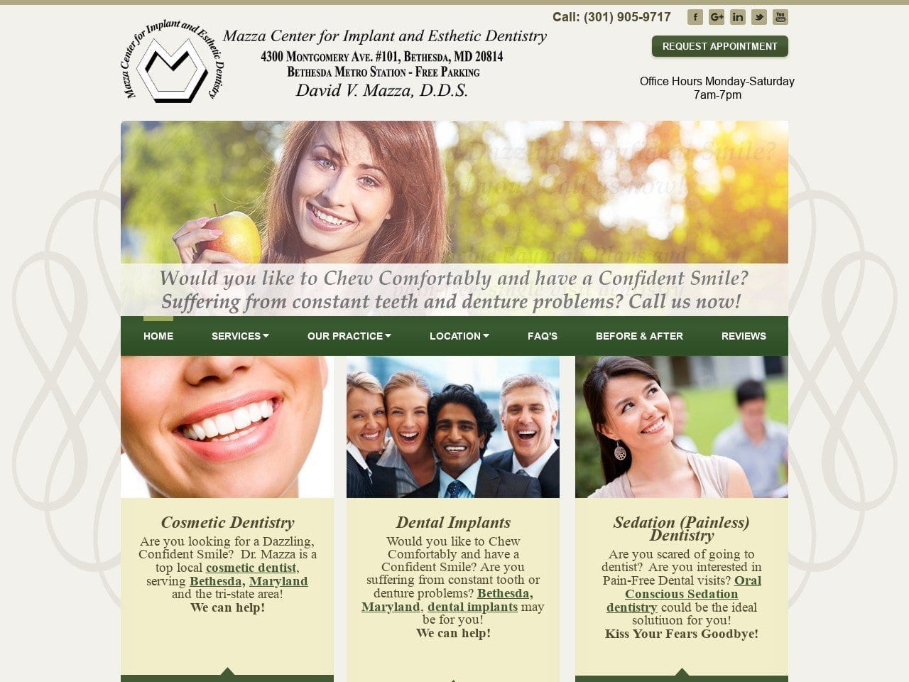 Dr. David V. Mazza DDS Website Screenshot from mazzadental.info