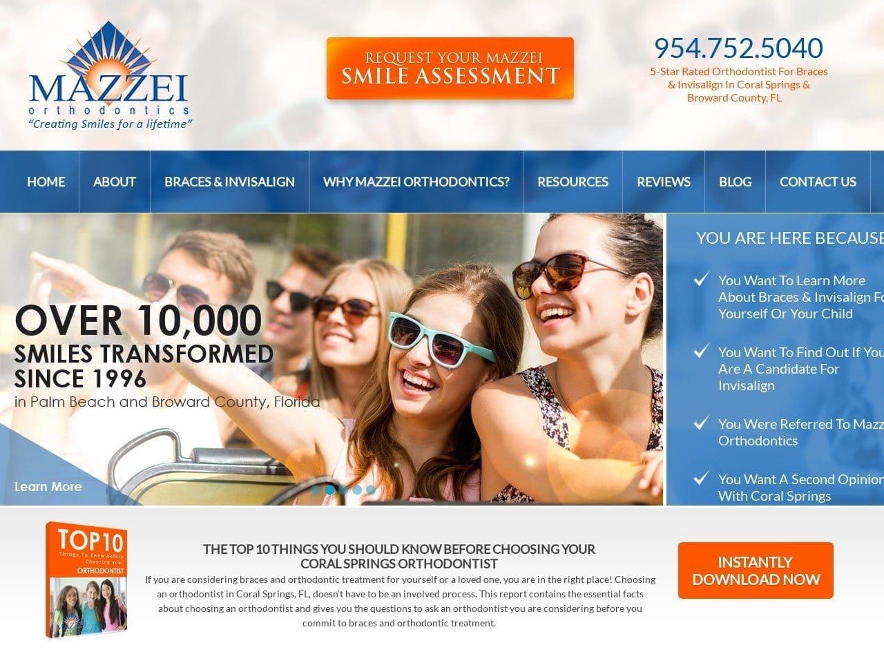 Dr. Leanne Mazzei DDS Website Screenshot from mazzeiortho.com