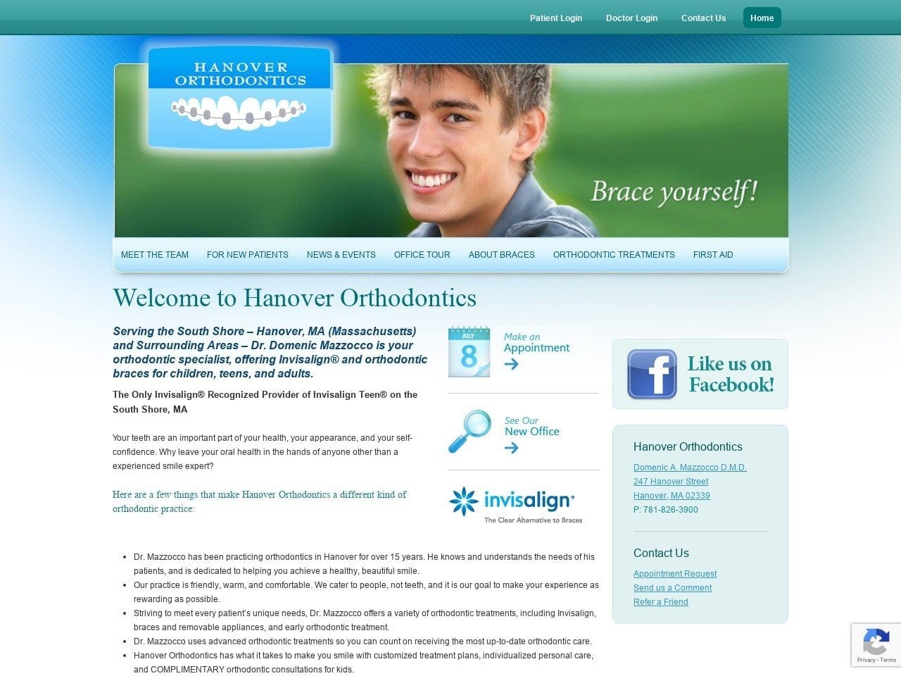 Hanover Orthodontics Website Screenshot from mazzortho.com