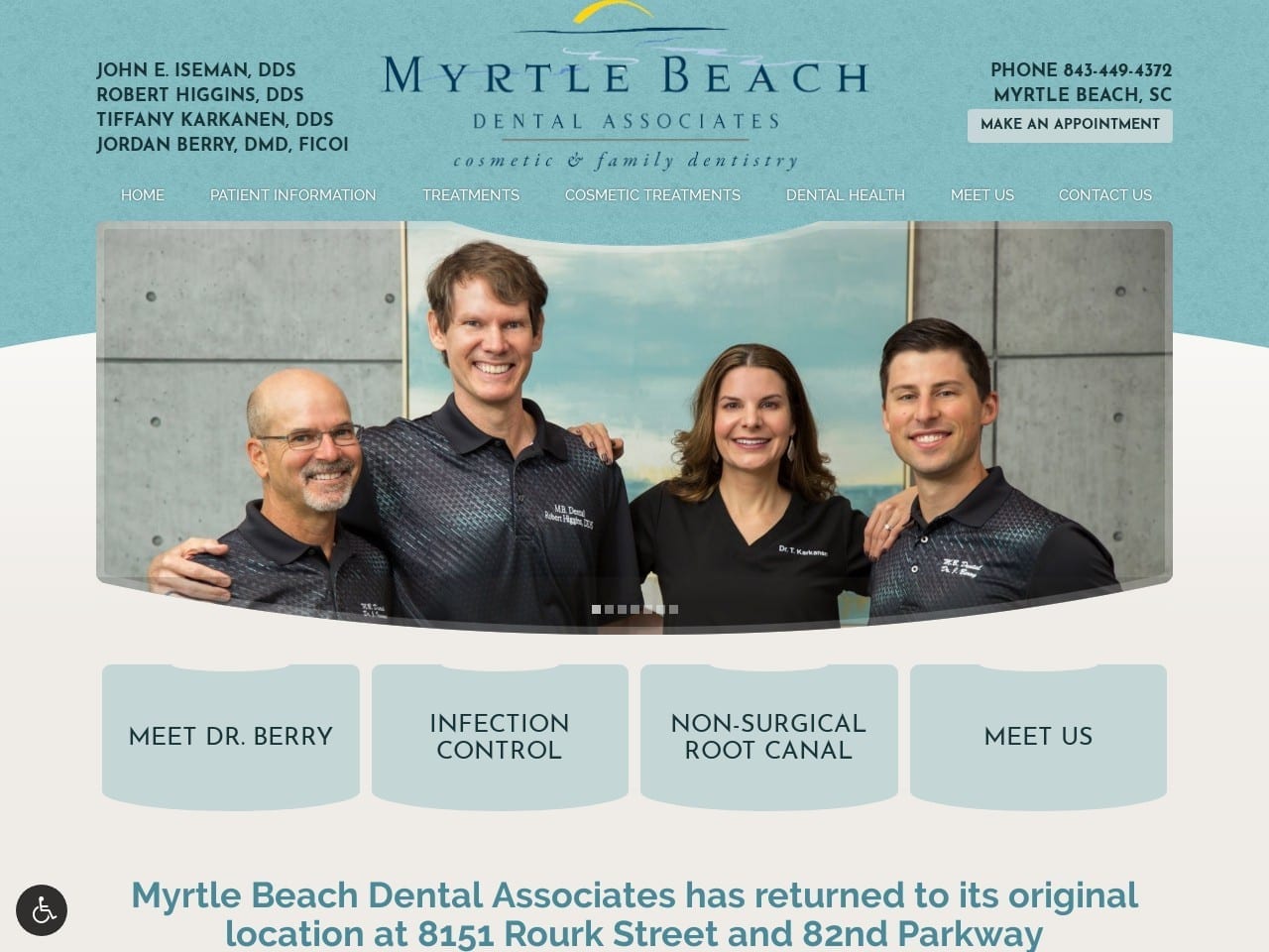 Myrtle Beach Dental Associates Website Screenshot from mbdentalassociates.com