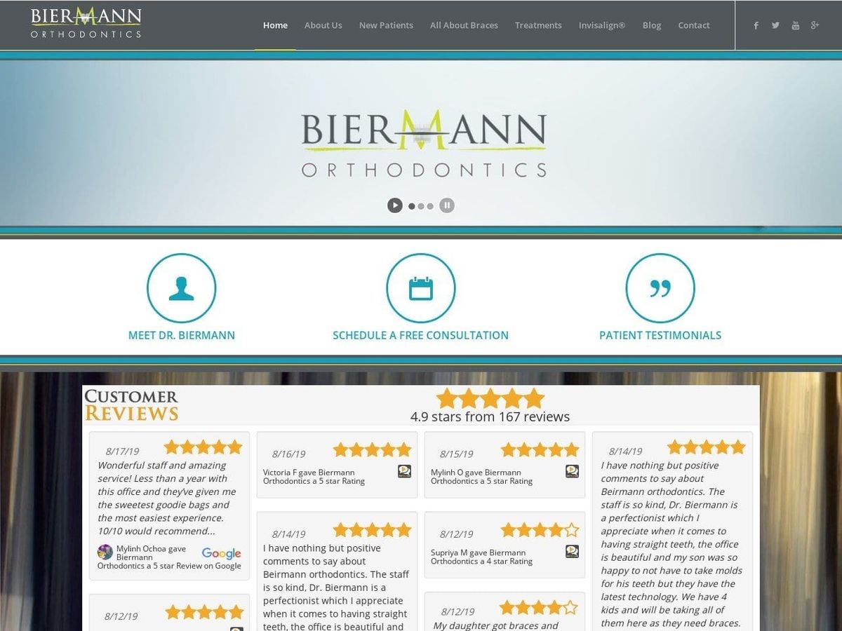 Biermann Orthodontics Website Screenshot from mcbiermann.com