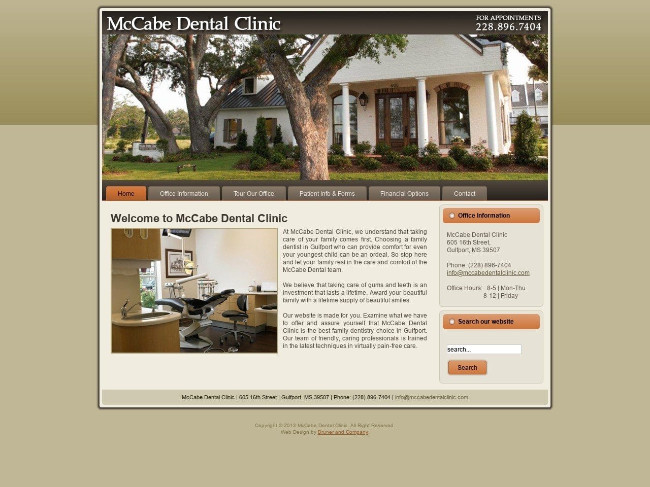 Mc Cabe Mike DDS Website Screenshot from mccabedentalclinic.com