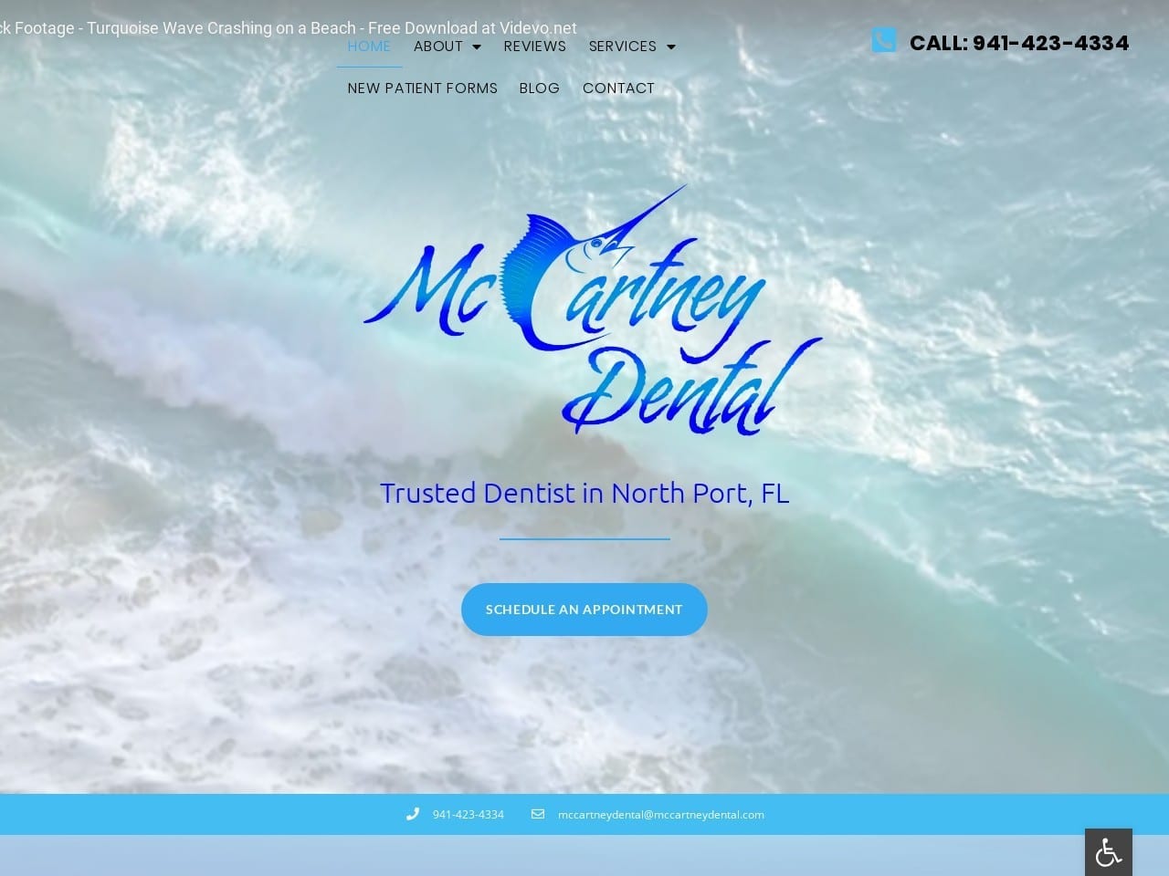 McCartney Dental Website Screenshot from mccartneydental.com