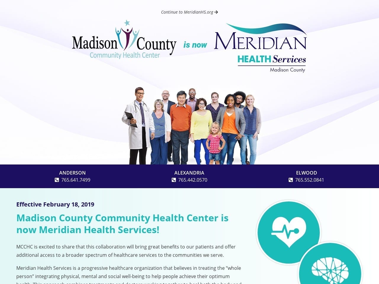 Northern Madison County Community Website Screenshot from mcchc.org