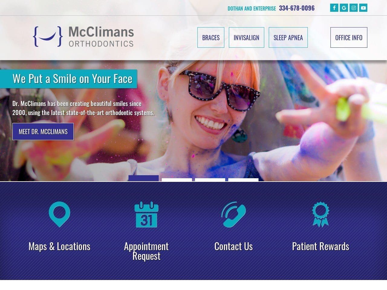 Mc Climans Orthodontics Website Screenshot from mcclimansortho.com