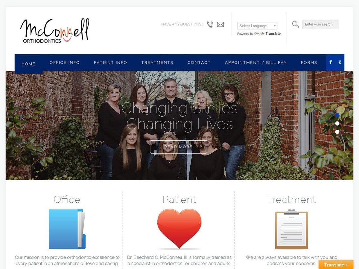 Mc Connell Orthodontics PC Website Screenshot from mcconnellorthodontics.com