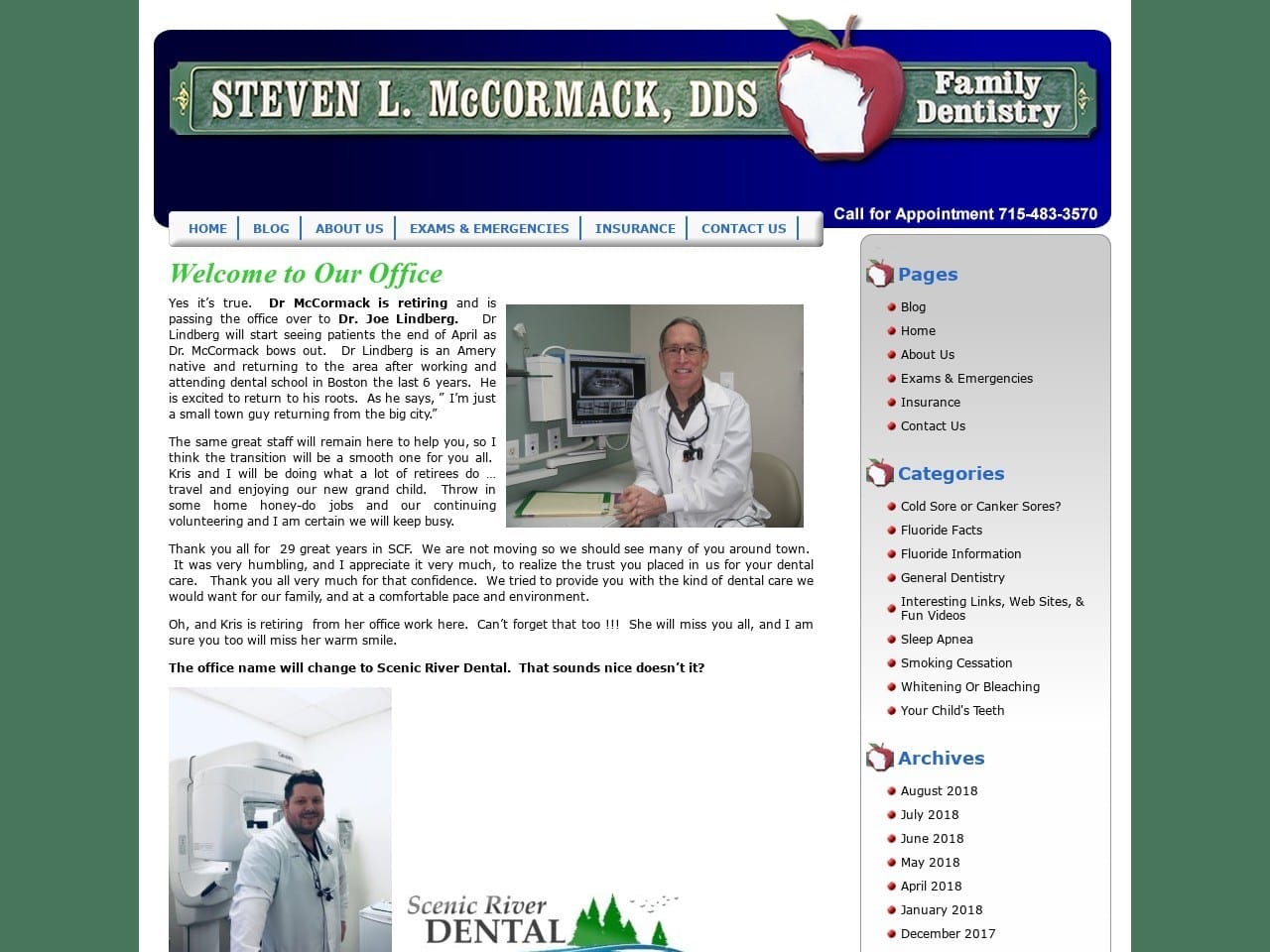 Mc Cormack Steven L DDS Website Screenshot from mccormackdentistry.com