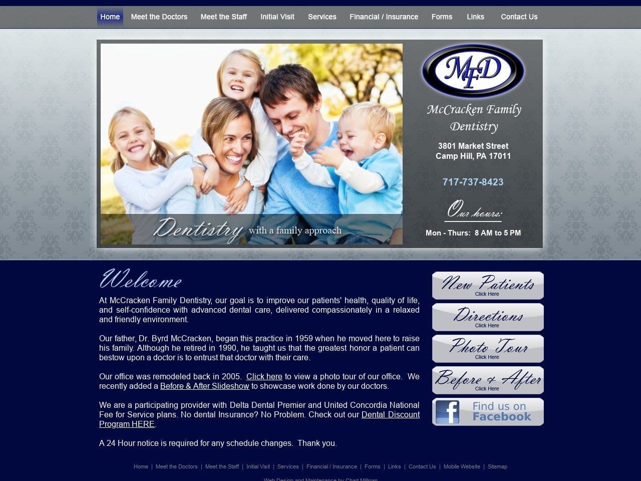 Mc Cracken Family Dentist Website Screenshot from mccrackenfamilydentistry.com