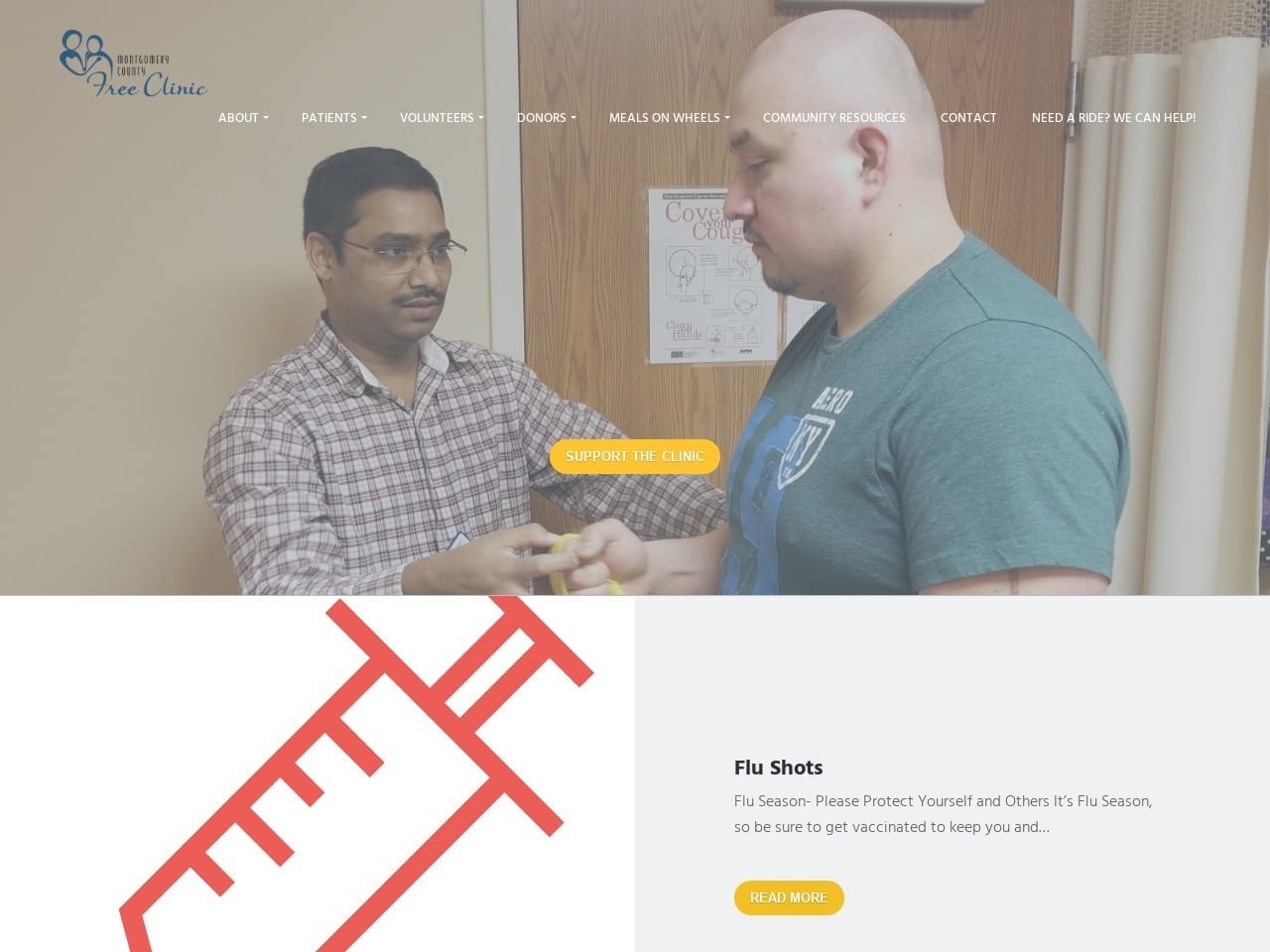 Montgomery County Free Clinic Website Screenshot from mcfreeclinic.org