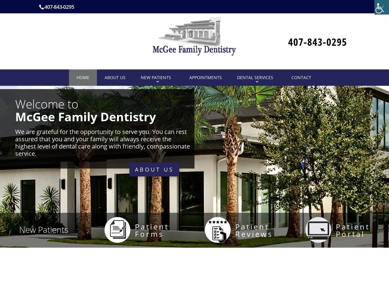 Donald R. McGee DMD PA Website Screenshot from mcgeefamilydentistry.com