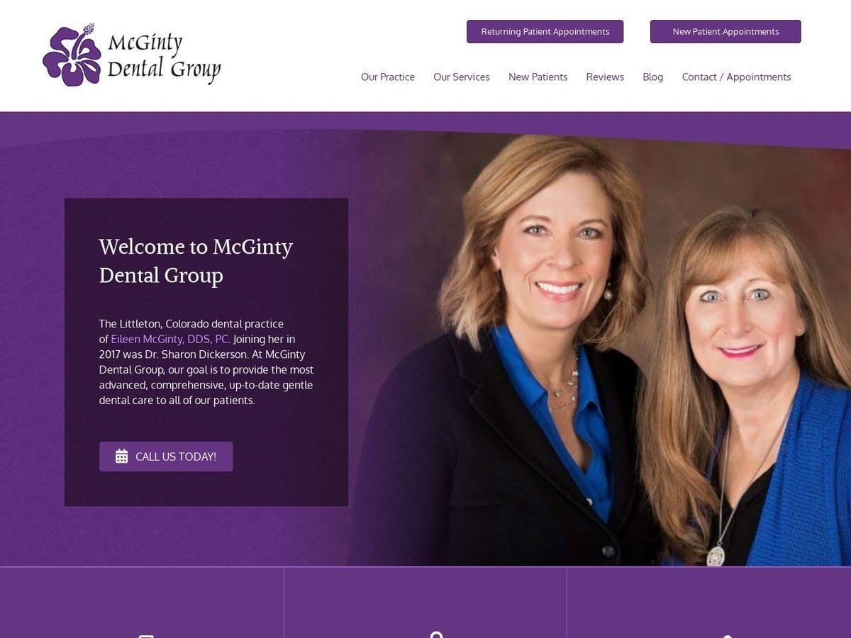 McGinty Dental Group Website Screenshot from mcgintydentalgroup.com